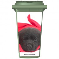 Puppy In A Red Scarf Wheelie Bin Sticker Panel